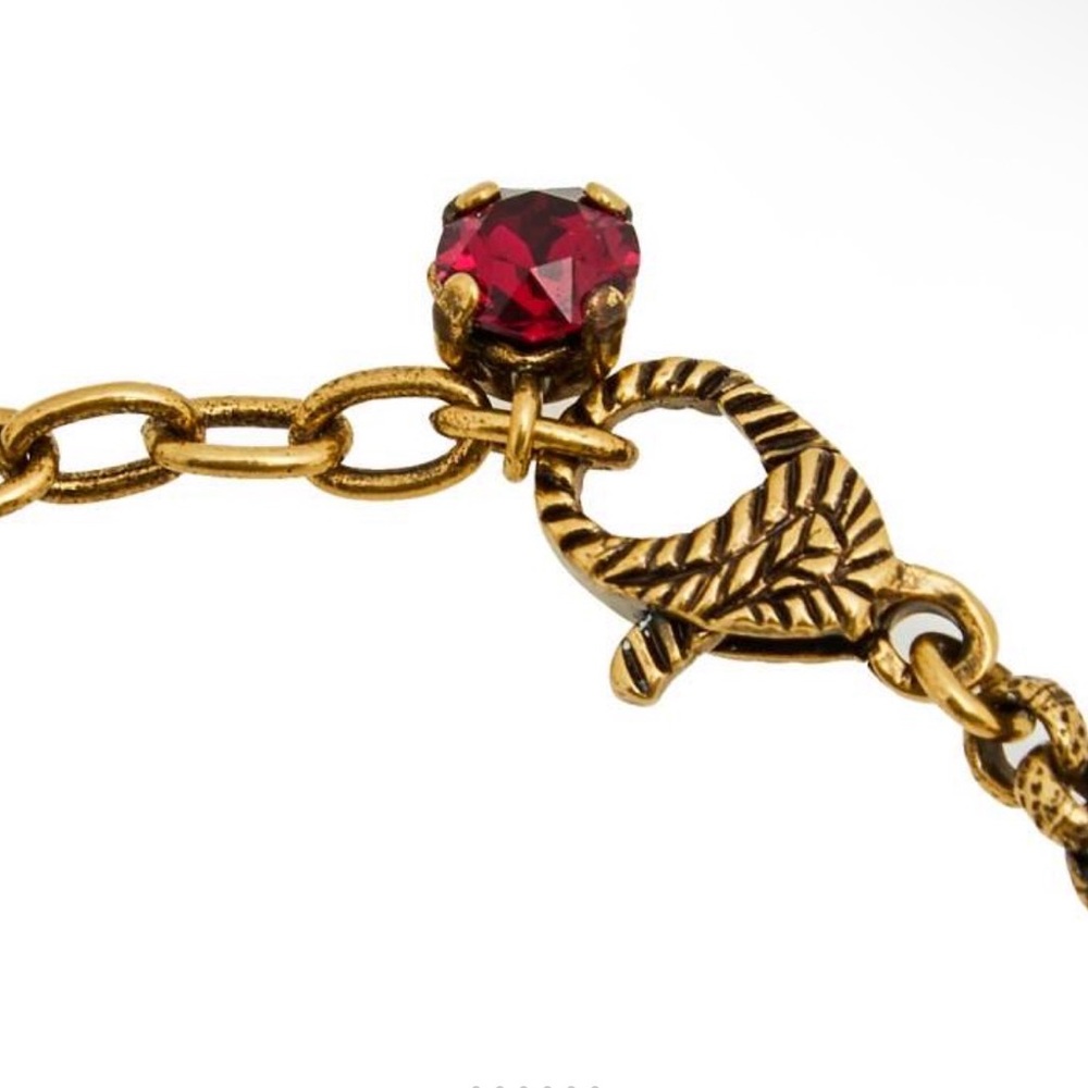 Authentic Gucci Antique Gold Plated Crystal Embellished GG Chain Bracelet - Picture 10 of 15